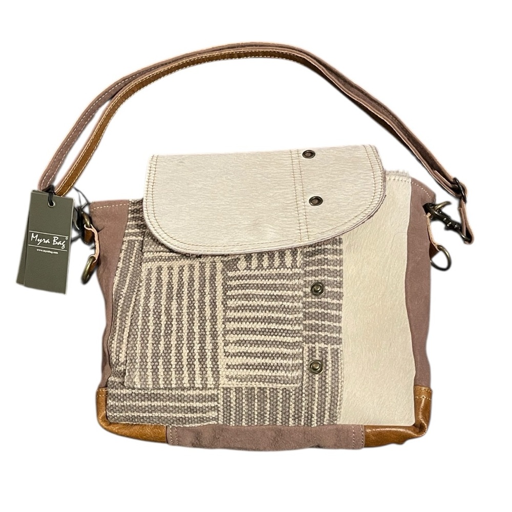 Myra Edge Upcycled Flap Shoulder Bag